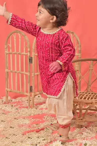 Sishu girls' pink kurta and patiala set