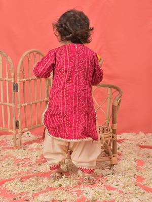 Sishu girls' pink kurta and patiala set 3