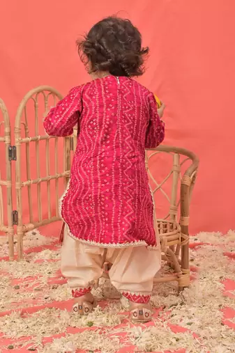 Sishu girls' pink kurta and patiala set