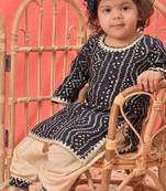Sishu girls' navy blue kurta and patiala set