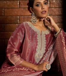 Floral Zari Embroidered Straight Kurta with Trouser & Dupatta
