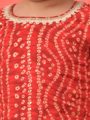Sishu girls' red kurta and patiala set 4