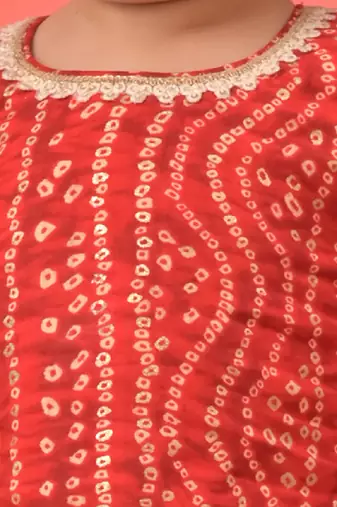 Sishu girls' red kurta and patiala set