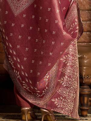 Floral Zari Embroidered Straight Kurta with Trouser & Dupatta 7