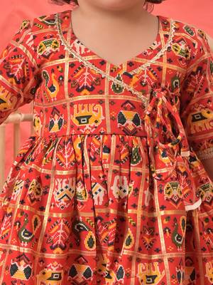 Sishu girls' red kurta and dhoti set 4