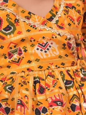 Sishu girls' yellow kurta and dhoti set 4