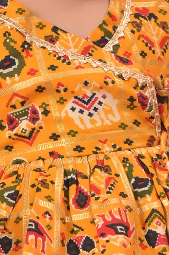 Sishu girls' yellow kurta and dhoti set