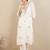 Floral Embroidered Thread Work  Cotton Straight Kurta With Trousers & Dupatta