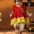 Girls' red and cream dhoti kurta set