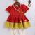 Girls' red and cream dhoti kurta set