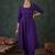 Embroidered Square Neck Anarkali Kurta With Trousers And Dupatta