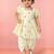 Cotton blend kurta dhoti set for girls | cream yellow | embroidered | festive wear