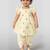Cotton blend kurta dhoti set for girls | cream yellow | embroidered | festive wear