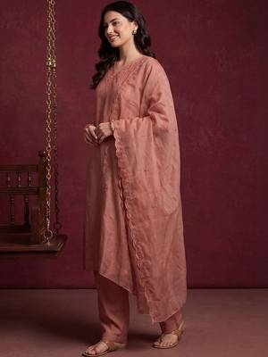 Women Ethnic Motifs Embroidered Regular Thread Work Kurta with Trousers & With Dupatta 3