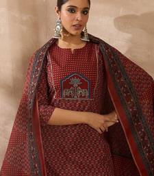 Women Ethnic Motifs Printed Regular  Cotton Kurta with Trousers & With Dupatta
