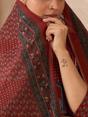 Women Ethnic Motifs Printed Regular  Cotton Kurta with Trousers & With Dupatta 3