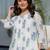Floral Printed Round Neck Panelled A-Line  Cotton Kurta With Trousers