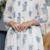 Floral Printed Round Neck Panelled A-Line  Cotton Kurta With Trousers