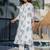 Floral Printed Round Neck Panelled A-Line  Cotton Kurta With Trousers