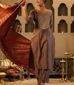 Women Ethnic Motifs Embroidered Regular Sequinned Kurta Set With Dupatta