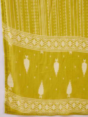 Floral Printed Notch Neck Sequinned  Cotton Kurta & Trousers & Dupatta 4