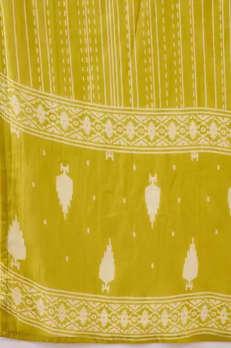 Floral Printed Notch Neck Sequinned  Cotton Kurta & Trousers & Dupatta