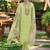 Floral Embroidered  Cotton Straight Kurta With Trousers & Dupatta