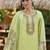Floral Embroidered  Cotton Straight Kurta With Trousers & Dupatta