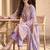 Women Floral Printed Regular Linen Kurta with Trousers & With Dupatta