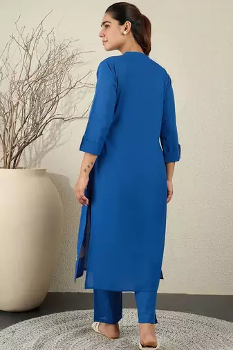 Women Ethnic Motifs Printed Cotton A-Line Kurta with Trousers