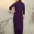 Floral Embroidered Mandarin Collar Thread Work  Cotton Kurta With Trousers