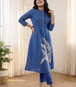 Women Ethnic Motifs Printed Regular  Cotton Kurta with Trousers