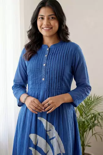 Women Ethnic Motifs Printed Regular  Cotton Kurta with Trousers