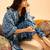 Blue Floral Printed V-Neck  Cotton Straight Kurta with Palazzo & Dupatta