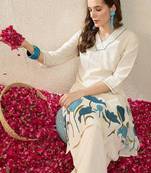 Women Floral Embroidered Regular Thread Work  Cotton Kurta with Palazzos