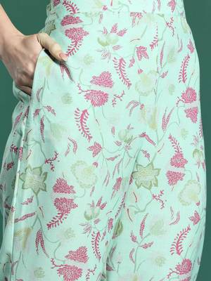 Floral Printed Regular Kurta with Trousers & Dupatta 3