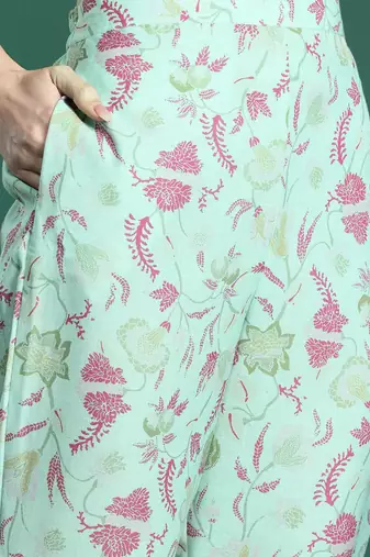 Floral Printed Regular Kurta with Trousers & Dupatta