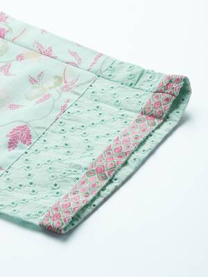 Floral Printed Regular Kurta with Trousers & Dupatta 9