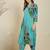 Floral Printed  Cotton A Line Kurta With Trousers