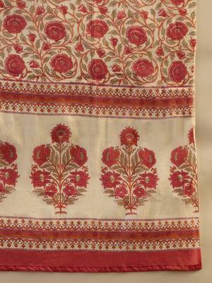 Ethnic Motifs Embroidered Anarkali Pure Cotton Kurta with Palazzos & With Dupatta 4