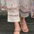 Floral Embroidered Thread Work A-Line Kurta With Trousers & Dupatta