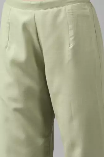 Women Green Yoke Design Regular Republic Day Kurta with Palazzos & Dupatta