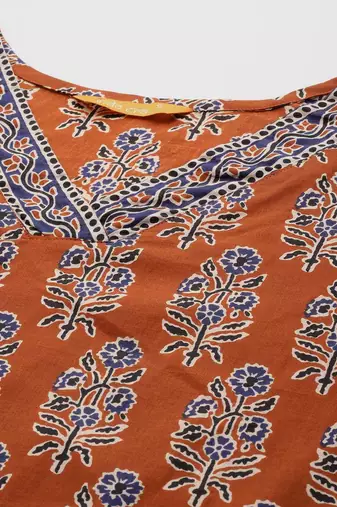 Women Ethnic Motifs Printed Pure Cotton Kurta with Trousers & With Dupatta