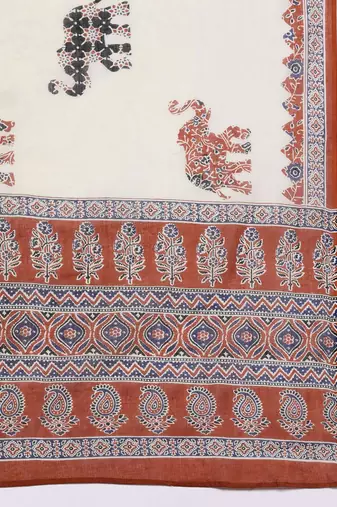 Women Ethnic Motifs Printed Pure Cotton Kurta with Trousers & With Dupatta