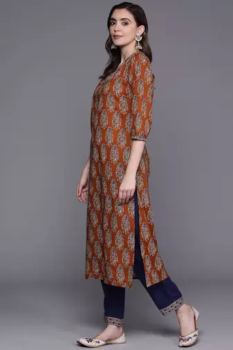 Women Ethnic Motifs Printed Pure Cotton Kurta with Trousers & With Dupatta