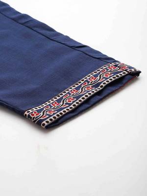 Women Ethnic Motifs Printed  Cotton Kurta with Trousers & With Dupatta 8