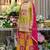 Floral Embroidered Sequinned Chinon Straight Kurta With Palazzos & Dupatta