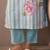 Floral Printed V-Neck Linen Kurta with Trousers & Dupatta