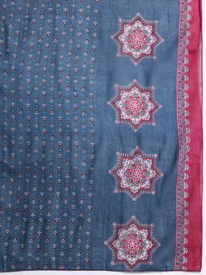 Ethnic Motifs Printed Mirror Work  Cotton Kurta with Trousers & With Dupatta 4