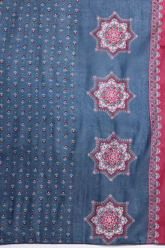 Ethnic Motifs Printed Mirror Work  Cotton Kurta with Trousers & With Dupatta